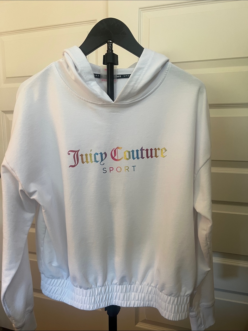 Juicy Couture White Sport Hoodie with pink Logo Tag